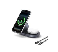 UGREEN Zapix Qi2 Certitied 15W MagSafe Charger Compatible, 2-in-1 Wireless Charger Stand Magnetic Charging Station Compatible with iPhone 17/16/15/14/13/12, AirPods 4/3/2/Pro 3/2