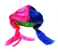 UGS Latest Multicolour Party Wig with Pink, Blue and Green Braids, Costume Accessory Hair wig free size best for holi making reels drama show Braid Extension