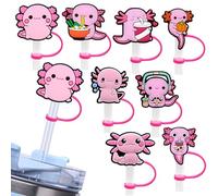 UGTEWXU 8 Pcs Salamander Straw Cover Axolotl Straw Cover For Stanley Cup,Silicone Straw Cap,Reusable 10 Mm Suction Pipe Dust Cap, XGT1122