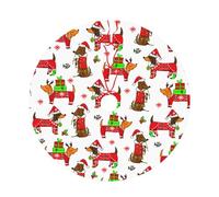 UGTEWXU Cute Dachshund Christmas Tree Skirt Christmas Tree Skirt 30" Animal Sausage Dog Tree Skirts Santa Mat for Mini Small Pencil Big X-Mas Tree Farmhouse Ornaments Decorations