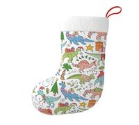 UGTEWXU Cute Dinosaurs Christmas Stocking Gifts Personalized Large Xmas Stockings Fireplace Hanging Stockings for Family Holiday Party Decorations