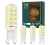 Ugvmn 3W G9 LED Bulbs Cool White 580LM, 6000K Energy Saving Light Bulbs Equivalent to 40W Halogen, No Flicker Capsule GU9 LED Bulb for Home Lighting Decor, Chandelier, Not Dimmable, 220-240V,4 Pack
