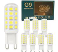 Ugvmn 3W G9 LED Bulbs Cool White 580LM, 6000K Energy Saving Light Bulbs Equivalent to 40W Halogen, No Flicker Capsule GU9 LED Bulb for Home Lighting Decor, Chandelier, Not Dimmable, 220-240V,8 Pack