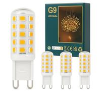 Ugvmn 3W G9 LED Bulbs Warm White 580LM, 2700K Energy Saving Light Bulbs Equivalent to 40W Halogen, No Flicker Capsule GU9 LED Bulb for Home Lighting Decor, Chandelier, Not Dimmable, 220-240V,4 Pack