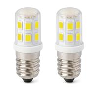 Ugvmn E14 LED Fridge Bulb 6000K Daylight White, 2W SES Small Edison Screw, Replaces 15W-28W Fridge Lamp/Pygmy Bulb, 320LM, T25 Mini Light Bulb for Refrigerator, Cooker Hood, Extractor Fan, Pack of 2