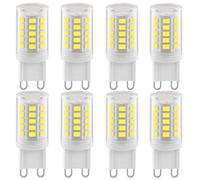 Ugvmn G9 LED Bulbs 2W Cool White 6000K, 320LM Energy Saving Light Bulbs Equivalent to 28W Halogen, No Flicker Capsule GU9 LED Bulb for Home Lighting Decor, Chandelier, Not Dimmable, 220-240V, 8 Pack