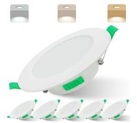 Ugvmn LED Downlights Ultra Slim 7W LED Recessed Ceiling Lights Dimmable, Hole Size 75mm, Warm White Neutral White Cool White Adjustable, IP44 Round Spotlights for Bathroom Kitchen Living Room, 6 Pack