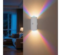 Ugvmn RGB LED Motion Sensor Night Light, Stick-On Battery Powered Wall Lights, AUTO/ON/Off Indoor Wall Lamp, Portable Cupboard Light for Bedroom, Living Room, Bathroom, Hallway, Stair, Toddler