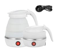 UGXJAIO Foldable Electric Kettle Mini Travel Kettle Portable Fast Boiling 600 ML Collapsible Camping Kettle with Separable Power Cord for Outdoor Hiking Camping Traveling,White