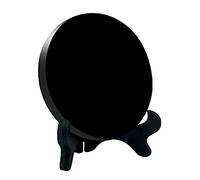 UGZDEA Black Obsidian Mirror, Black Obsidian Divination Mirrors For Home Decoration-Yoga Meditation Energy Mirror With Holder (10cm)