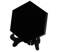 UGZDEA Black obsidian mirror, hexagon Black obsidian - divination tools, decorative for meditation With holder (8cm)