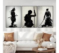 UGZDEA Japanese Samurai Canvas Pictures, Japanese Bushido Art Portrait Poster Modern Living Room Bedroom Decoration Poster Painting No Framed(B,3x20x30cm)