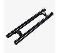 UGZPWQLNX Stainless Steel Round Tube Glass Door Handle, 2-Sided Barn Door Pull Handle Push-Pull Bar Sliding Indoor Outdoor 60-120x40-90cm(L:60cm(23.6in)/40cm(15.7in))