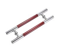 UGZPWQLNX Stainless Steel Round Tube Glass Door Handle, Stainless Steel Round Tube Push Pull Glass Door Handle Red Wood Grain Multiple Sizes(1200x900mm)