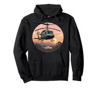 UH-1 Huey Helicopter Vintage Sunset Vietnam Chopper Pullover Hoodie