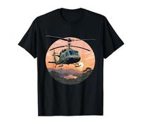 UH-1 Huey Helicopter Vintage Sunset Vietnam Chopper T-Shirt