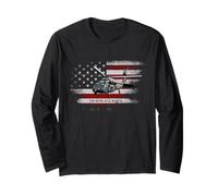 UH-60 Black Hawk Helicopter USA Flag Helicopter Pilot Gifts Long Sleeve T-Shirt