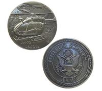 UH-72 Lakota Military Commemorative Coin - Double-Sided Iron Coin with U.S. Army Emblem and Helicopter Relief Design, Antique Bronze Style Challenge Coin for Tactical or Aviation Collectors