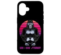Uh Oh Stinky Poop Le Monke 80s Vaporwave Case for iPhone 16