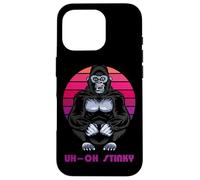 Uh Oh Stinky Poop Le Monke 80s Vaporwave Case for iPhone 16 Pro