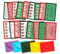 UHADRE Christmas Family Game, Christmas Scavenger Hunt, Indoor Treasure Hunt Clues, 12 Clues + 4 Blank Cards Mini Envelopes Included, Fun Holiday Activity-SDXB01