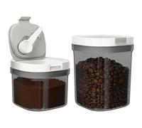 UHAPEER Airtight Coffee Bean Storage Container 1300ml / 800ml, Stackable Food Canister with Lid & Scoop, BPA Free Plastic Pantry Storage Jar for Coffee, Sugar, Flour, Tea, Dry Food & Kitchen Storage