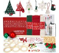 UHAPEER Macrame Kit for Christmas, 492ft Macrame Cord Kit for Beginners Adults with Instructions/Videos, Natural Cotton, Wood Ring/Stick, Christmas Tree Macrame Kit, Christmas Wall Tree Decoration