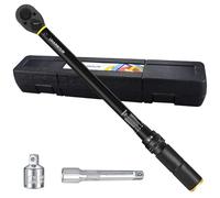 Uharbour 1/2 Torque Wrench Car Torque Wrench 20-230Nm Torque Wrench Set with Adapter and Extension Bar, 1Nm Dual Direction Adjustment with Lock, Precision
