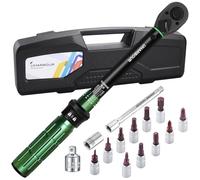 Uharbour 3/8" Torque Wrench Set 3-25 Nm for Motorcycle Spark Plug and Bicycle Maintenance, Bike Torque Wrench with Bits, Adapter, Extension Rod, Dual Direction Ratchet, ±3% Accuracy
