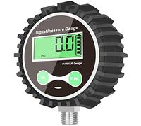Uharbour Digital Gas Pressure Gauge with 1/4'' NPT Bottom Connector and Rubber Protector, 0-250psi, Accuracy 1% .F.S.