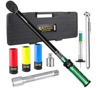 Uharbour Torque Wrench 1/2" 20-230Nm Set, 8-Piece Car Torque Wrench Set for Tire Maintenance & Wheel Lug Nut Tightening, with Tyre Pressure Gauge, Tread Depth Gauge, Extension Bar, 3 Sockets & Adapter