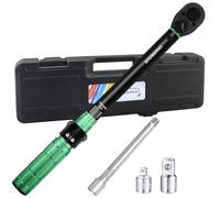 Uharbour Torque Wrench 3/8, 3/8 Torque Wrench 5-60 Nm with Extension Bar and Adapters, ±3% Accuracy All Calibrated with Unique Serial Number, Suitable for Bike Motorcycle and Car