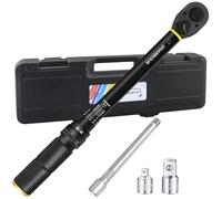 Uharbour Torque Wrench 3/8", Torque Wrench 5-60 Nm with Adapters and Extension Bar, ±3% Accuracy, All Calibrated with Unique Serial Number, Suitable for Bike Motorcycle and Car