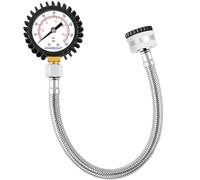 Uharbour Water Pressure Gauge 0-11bar / 160psi Dual Scale 3/4BSPT to 1/2BSPT, Buttom Mount, Rubber Protector, Brass Thread