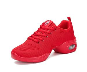 Uhclrr Sports Dance Shoes Featured Women's Soft Outsole Breathable Women's Training Shoes Modern Dance Jazz Shoes Sports Shoes(39 EU, Red)