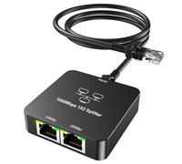 uhddadi Ethernet Splitter 1 to 2 Out, Ethernet switch with Cat 6 Cable | 1000Mbps High Speed,Gigabit Internet Splitter Connector for Router,PC,TV,Xbox,PS5, Black