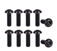 UHDFBDHF 10Pcs Titanium Water Bottle Cage Bolts Torx M5x10 12 15 20 25mm Bicycle Rotor Screws Gr5 (Black, M5x15mm)