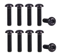UHDFBDHF 10Pcs Titanium Water Bottle Cage Bolts Torx M5x10 12 15 20 25mm Bicycle Rotor Screws Gr5 (Black, M5x20mm)