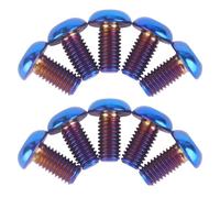 UHDFBDHF 10Pcs Titanium Water Bottle Cage Bolts Torx M5x10 12 15 20 25mm Bicycle Rotor Screws Gr5 (Burnt Blue, M5x10mm)