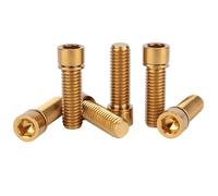 UHDFBDHF Grade 5 Titanium Bolt, 6Pcs M8 x 25mm, Gold