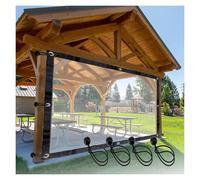UHEKC Outdoor Transparent Tarpaulin Curtains, Clear Pergola Side Panels Transparent Plastic Tarpaulin with Eyelets, for Pergola, Patio(2.4x7m/7.87x22.96ft)