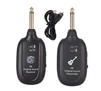 UHF 730MHz 4 Channels Guitar Transmitter Receiver Wireless System,Guitar Bass Violin Keyboard with Antijamming Delay,Rechargeable Lithium Battery,Plug and Play,Small Size, Light