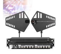 UHF Antenna Distribution System - Wireless Microphone Signal Amplifier with Adjustable Gain and Active Directional Antennas, 400-950MHz Frequency Range