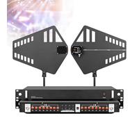 UHF Antenna Distribution System - Wireless Microphone Signal Amplifier with Adjustable Gain and Active Directional Antennas, 400-950MHz Frequency Range