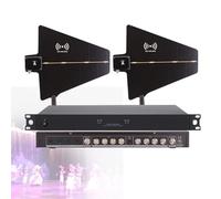 UHF Antenna Power Distribution System, Active Directional Antennas for Wireless Microphone, 450-950 MHz, Includes 2 Antenna Paddles for Weddings and Live Shows, 8 Input