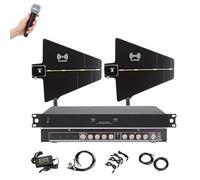 UHF Antenna Power Distribution System, Active Directional Antennas Wireless Microphone System, Signal Boost 1000m, 8 Input/Output Ports, Wall Mountable, for Live Shows, Party