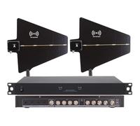UHF Antenna Power Distribution System, Wireless Microphone Signal Amplifier, 8 Ports, 450-950 MHz Frequency Range, Signal Enhancement up to 1000m for Live Events