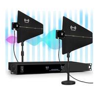 UHF Antenna Power Distribution System - Wireless Microphone Signal Amplifier with 2 Antenna Paddles for Enhanced 1000M Signal in Stage Performances and Live Shows