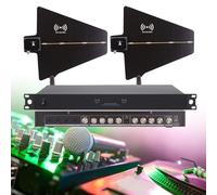 UHF Antenna Power Distribution System with 2 Active Directional Antenna Paddles, 8/16 Ports, 450-950MHz Range for Wireless Microphone Signal Amplification