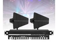 UHF Antenna Power Distribution System with Active Directional Antennas for Wireless Microphone Systems, Ideal for Stage Performances, Weddings, and Live Shows